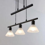 LINDBY SUSPENSION DELIRA, 3 LAMPES, NOIR, HAUTEUR RÉGLABLE