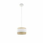 KANDY SUSPENSION 1XE27 NATUREL/BLANC REGX30X30 CM