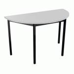 TABLE DE RÉUNION DEMI-LUNE TREFF 120 X 60 GRIS CLAIR / NOIR