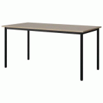 TABLE MALIBU 160X80 T6 4P STRA ABS CHÊNE 1146/NOIR 9005 - MANUTAN EXPERT
