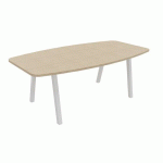 TABLE TONNEAU PARTAGE 200 X 100 CM CHÊNE / BLANC - BURONOMIC