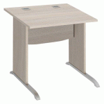 BUREAU DROIT EXCELLENS BOIS L 80 CM PIÈTEMENT BOIS EN L CHÊNE GRIS