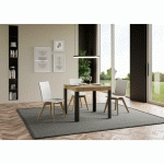 ITAMOBY - TABLE EXTENSIBLE 90X90/246 CM LIGNE CHÊNE NATURE STRUCTURE ANTHRACITE