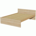 LIT TÊTE ET PIED DROIT SOMMIER AGGLO 140X190 CM IDENTITÉ ARGENT/CHÊNE - MANUTAN COLLECTIVITÉS