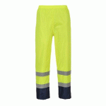 LOT DE 2 - PORTWEST H444 PANTALON DE PLUIE HI-VIS BICOLORE JAUNE/MARINE - TAILLE XXL - STANDARD