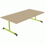 TABLE BANDANA 160X80 T1 DL STR POLY. HÊTRE MIEL BEIG/VERT AC - MOBIDECOR