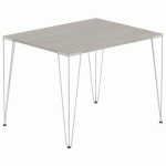 TABLE RÉUNION LORI 100 X 70 CM PLATEAU CHÊNE GRIS PIED ALU - MBA