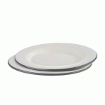 ASSIETTE ÉMAILLÉE, DIAMÈTRE: 260 MM, SET DE 2