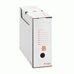 LOT DE 20 - BOÎTE ARCHIVES CARTON BRUNEAU - DOS 8 CM - HAUTE RÉSISTANCE - BLANCHE