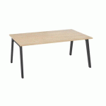 BUREAU MANAGER EDEN ARCHE CHÊNE CLAIR L 180 CM PIÈTEMENT MÉTAL ANTHRACITE