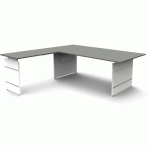 BUREAU RÉGLABLE FORM4 L200XP220XH68-76CM+EXT.L120CM GRAPHITE - KERKMANN