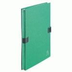 LOT DE 10 - CHEMISE EXTENSIBLE SANS RABAT EXACOMPTA À BOUCLE DOS 12 CM VERT CLAIR