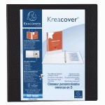 CLASSEUR PP PERSONNALISABLE KREACOVER - 4 ANNEAUX EN D 60MM - A4 MAXI - NOIR - LOT DE 10