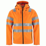PROJOB 6450 VESTE SOFTSHELL CAPUCHE - EN ISO 20471 CLASSE 3/2 - EN343 3/3/X ORANGE/NOIR - TAILLE XL