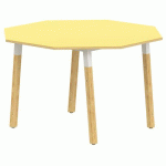 TABLE 4 PIEDS MÉTAL/BOIS OCTO Ø120 T3 STRAT ABS JAUNE/ALU