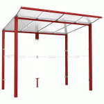 ABRI BUS MODULO 2.50 M AVEC BARDAGES LATÉRAUX - ROUGE 3004 - PROCITY