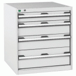 ARMOIRE D\'ATELIER À TIROIRS CUBIO SL-667-4.1 GRIS CLAIR - MANUTAN COLLECTIVITÉS