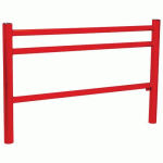 BARRIÈRE TRIO 1.57 M POMMEAU INOX BROSSÉ - ZINC ROUGE 3020 - PROCITY