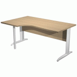 BUREAU 90° GAUCHE PIEDS L MÉTAL FAST 160CM CHÊNE BLANC