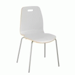 LOT DE 2 - CHAISE BOIS VILMA - PIÈTEMENT MÉTAL - GRIS