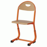 CHAISE MALIBU AST RÉG T1/T3 ASS/DOS HÊTRE - ACIER ORANG 1028 - MANUTAN EXPERT