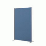 CLOISON ACOUSTIQUE PLEINE B-ZEN - TISSU - L 122 X H 180 CM - BLEU - PIED FIXE COLORIS ALUMINIUM