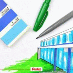 LOT DE 3 - ARTS STYLO FEUTRE SIGN PEN S520, ÉTUI DE 4