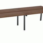 PÔLE DE 4 BUREAUX DROITS NOYER L 140 X P 60 CM, PIÉTEMENT MÉTAL ANTHRACITE - ARCH