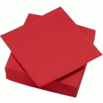 SERVIETTE JETABLE DOUBLE POINT ROUGE 38 X 38 CM (VENDU PAR 50)