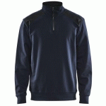 SWEAT COL CAMIONNEUR BICOLORE MARINE FONCÉ/NOIR TAILLE XS - BLAKLADER