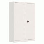 ARMOIRE MÉTAL PORTES BATTANTES MONOBLOC METY GRANDE PROFONDEUR H 198 X L 120 X P 60 CM BLANC