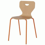 CHAISE MALIBU 4P - T7 - COQUE HÊTRE / ACIER ORANG 1028 - MANUTAN EXPERT