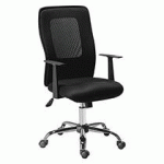 FAUTEUIL DE BUREAU ASSISE TISSU DOSSIER MAILLE NET MESH NOIR