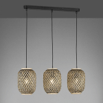 FISCHER & HONSEL SUSPENSION HUMMEL EN BAMBOU, TROIS LAMPES