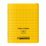 LOT DE 10 - CAHIER A RABAT CONQUERANT CLASSIQUE AGRAFE 170X220 96P 90G SEYES POLYPRO JAUNE