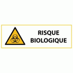 LOT DE 2 - SIGNALÉTIQUE DE DANGER - PICTO RISQUE BIOLOGIQUE - W009 - ISO 7010 297 X 105 MM PVC 2 MM