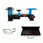 PACK TOUR À BOIS ÉLECTRONIQUE 550W - 419MM - TAB042 + COFFRET DE GOUGES ET LUNETTES OFFERTS LEMAN