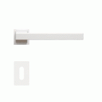POIGNÉES DE PORTE SUR MINI-ROSACES CARRÉES SÉRIE ER 58QM BOSTON - BLANC - CLÉ L KARCHER DESIGN