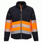 PORTWEST PW375 VESTE SOFTSHELL PW3 HAUTE VISIBILITÉ CLASSE 1 NOIR/ORANGE - TAILLE M