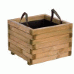 BAC À FLEURS CARRÉ EN BOIS BAROQUE - 50 X 50 X 38 CM CERLAND