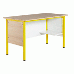 CHAIRE DE PROFESSEUR,TABLETTE REPOSE-SAC, PLATEAU BEIGE, CHANTS SURMOULÉS,JAUNE - MANUTAN COLLECTIVITÉS