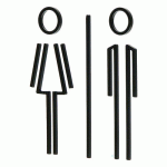 PICTOGRAMME FEMME + HOMME - NOIR SATINÉ