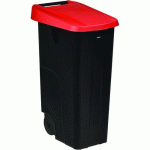 POUBELLE MOBILE COUVERCLE PLEIN MOVATRI GREEN - 110L - ROUGE - ROSSIGNOL PRO