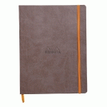 RHODIARAMA CARNET SOUPLE 19X25 CM 160 PAGES DOT PAPIER IVOIRE 90G FERMETURE ÉLASTIQUE - CHOCOLAT