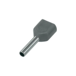 TRU COMPONENTS - EMBOUT DOUBLE D'EXTRÉMITÉ DE CÂBLE TE25-10GY 1091314 1 X 2.50 MM² X 10 MM PARTIELLEMENT ISOLÉ GRIS 100 PC