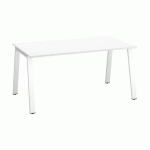 BUREAU DROIT ECLA BLANC L 160 X P 80 CM PIÈTEMENT MÉTAL FINITION BLANC