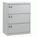 CRÉDENCE MONOBLOC PRO G. 3 TIROIRS L 80 CM GRIS CLAIR RAL 7035