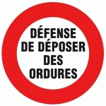DISQUE D'INTERDICTION ROUGE - DIAMÈTRE 300 MM - DÉFENSE DE DÉPOSER NOVAP
