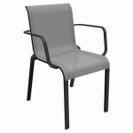 FAUTEUIL CAURO TPEP/ALU - PERLE/GRAPHITE - PROLOISIRS
