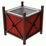 JARDINIÈRE AC/BOIS PROVINCE CITY 80X80 BAC ACAJ/MARRON 8017 - PROCITY